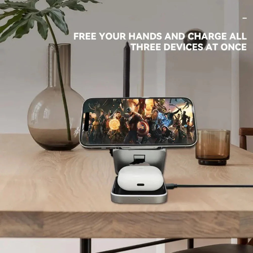 NestFold — Foldable 3-in-1 Wireless Charging Stand