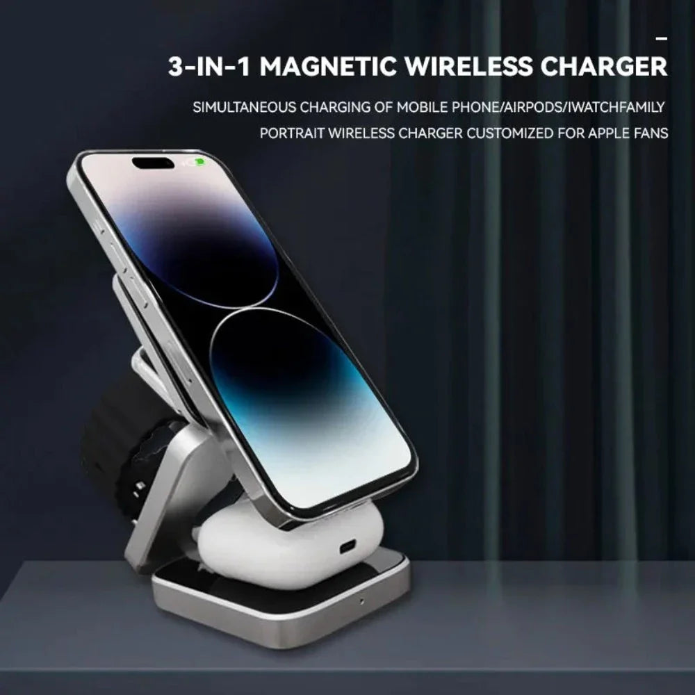 NestFold — Foldable 3-in-1 Wireless Charging Stand