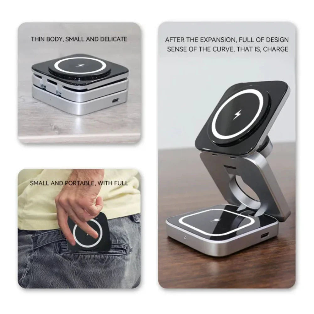 NestFold — Foldable 3-in-1 Wireless Charging Stand