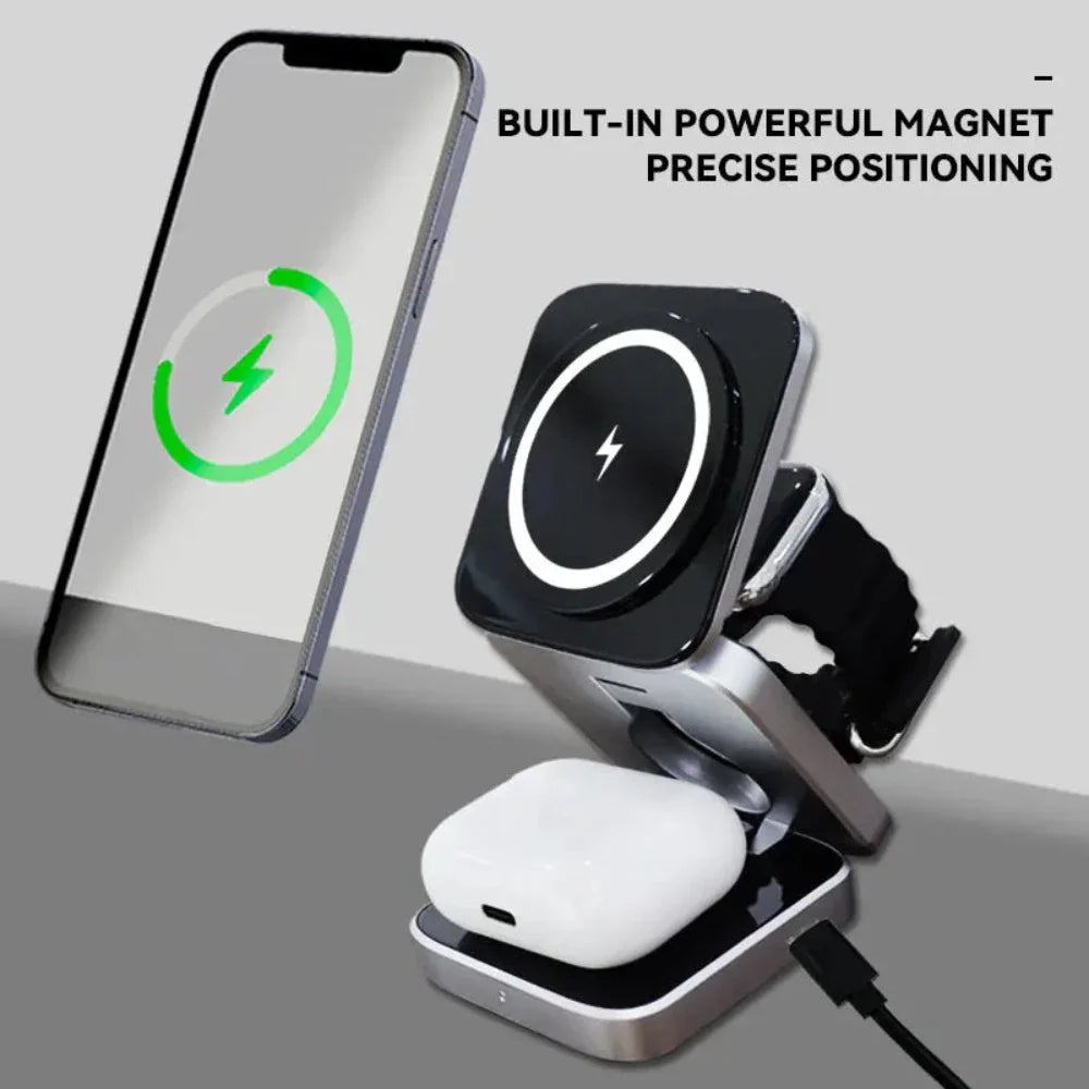 NestFold — Foldable 3-in-1 Wireless Charging Stand